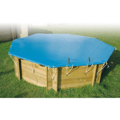 Winter and safety cover for wooden swimming pool - UBBINK - Rectangular 350x650 - Blue - Thickness 550gr