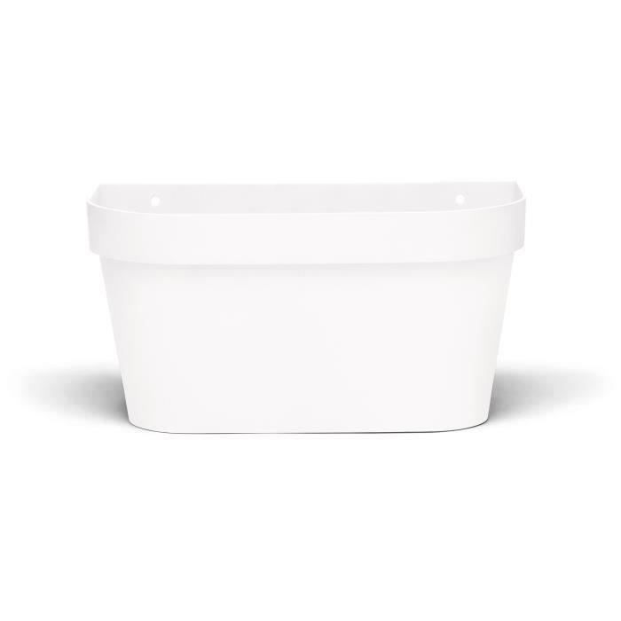 Wall pot - GARDEN ID Star - White 36 x 16 cm - Water reserve with overflow system - Recycled and 100% recyclable