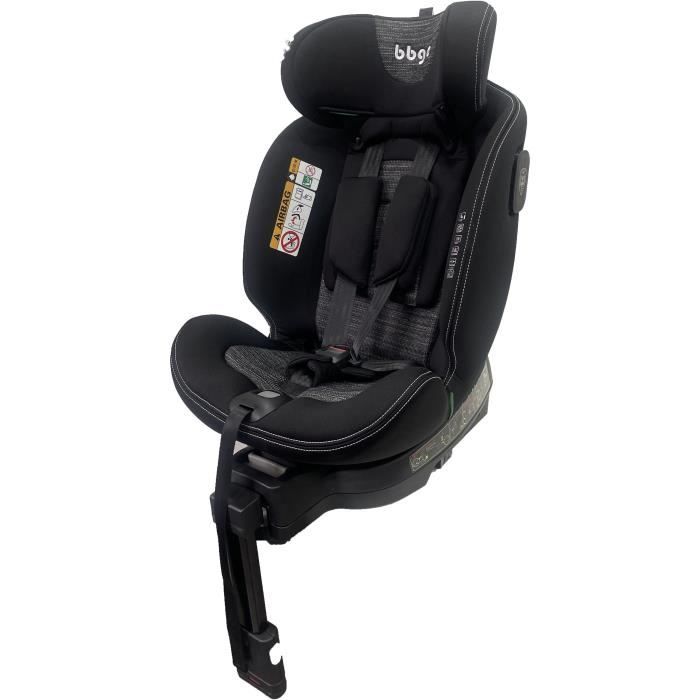 Swivel car seat - BBGO - Blissrider - Birth to 12 years - I-SIZE 40-150 cm - ISOFIX - Black and gray - Faux leather
