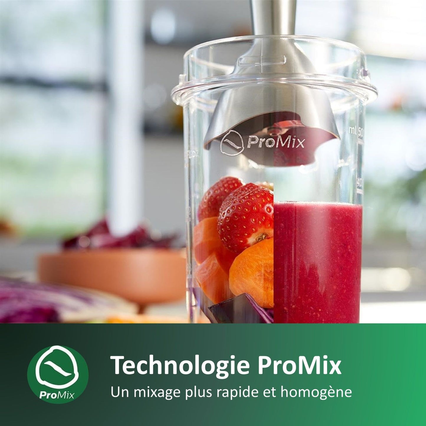 PHILIPS HR2534 / 00 ProMix hand blender - 650W - Metal base - Measuring cup included - White