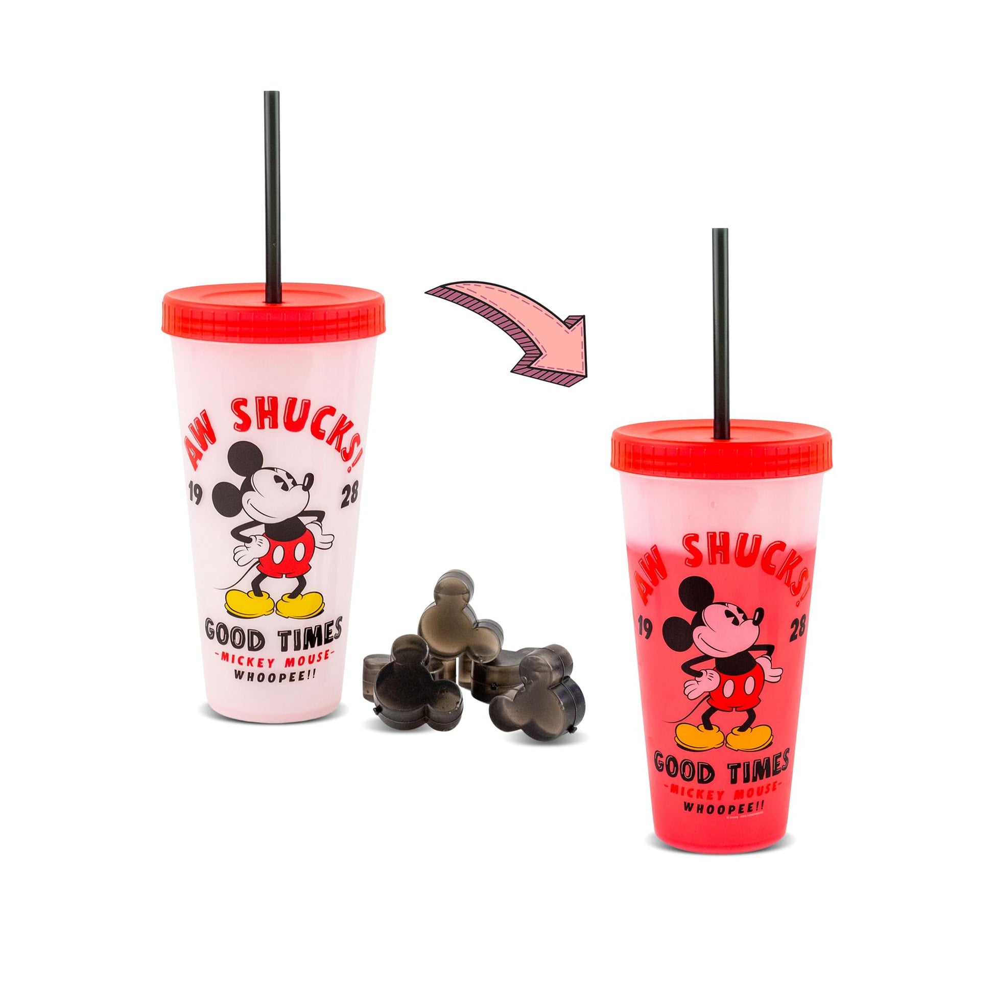 Disney Classic Mickey Mouse "Aw Shucks" Color-Changing Plastic Tumbler