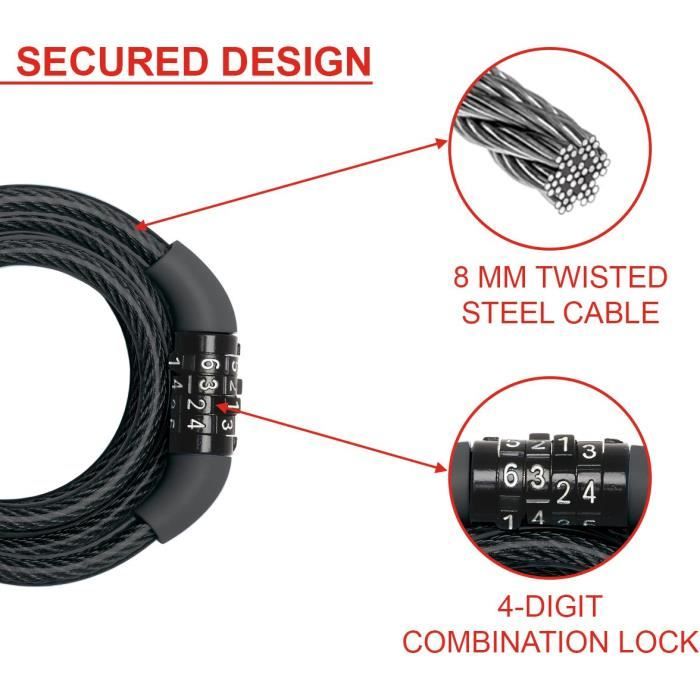 MASTER LOCK Cable Bike Lock - 1.2 m cable