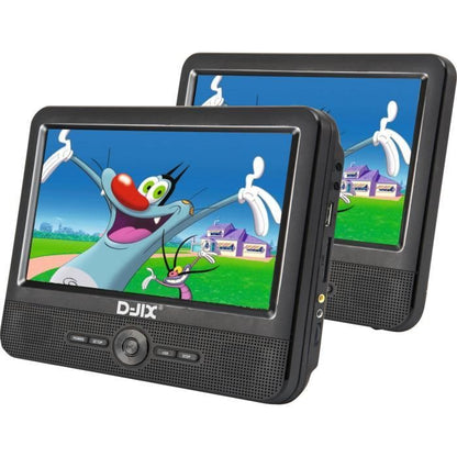 DJIX PVS906-50SM 9 portable DVD player - Double screen - 2 hour battery life - Black