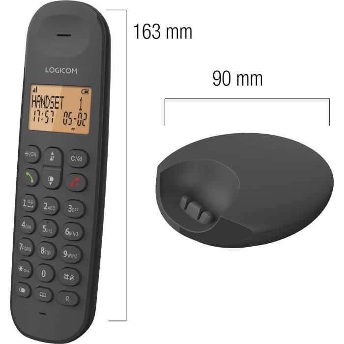 Cordless landline phone - LOGICOM - DECT ILOA 150 SOLO - Slate - Without answering machine