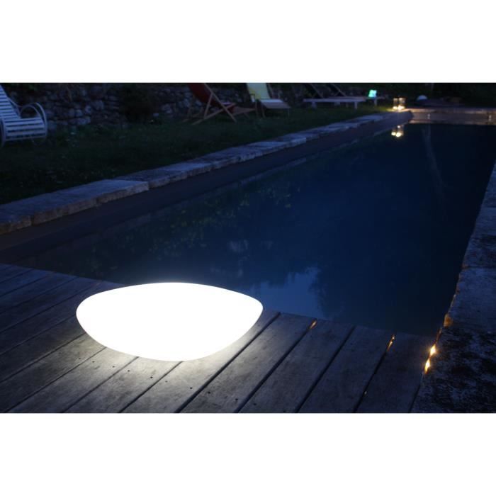 Luminous solar pebble - White