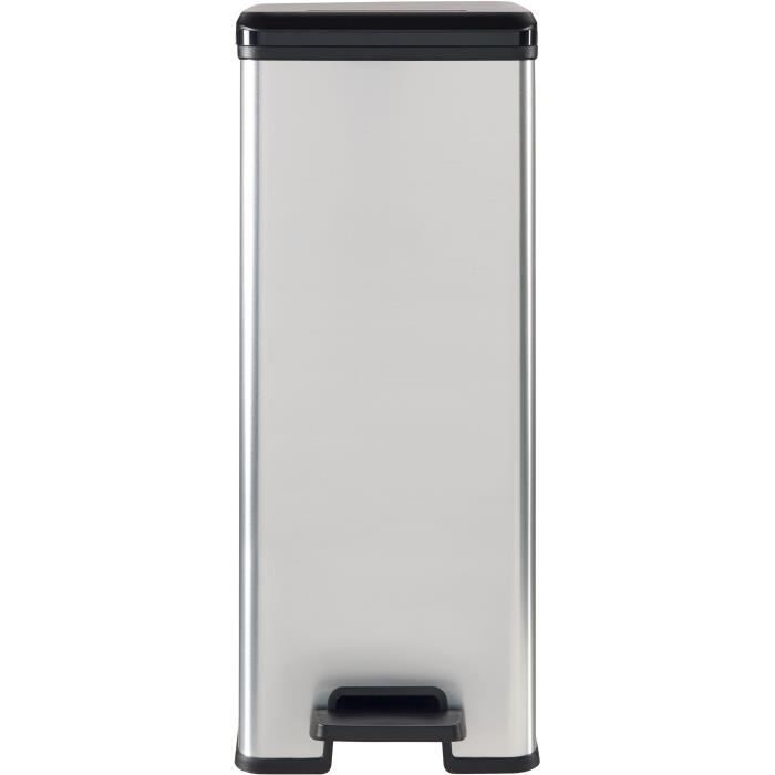Slim Bin - SLIM BIN - CURVER - 40L - Space saving - 40 x 25 x 61 cm - Metallic grey
