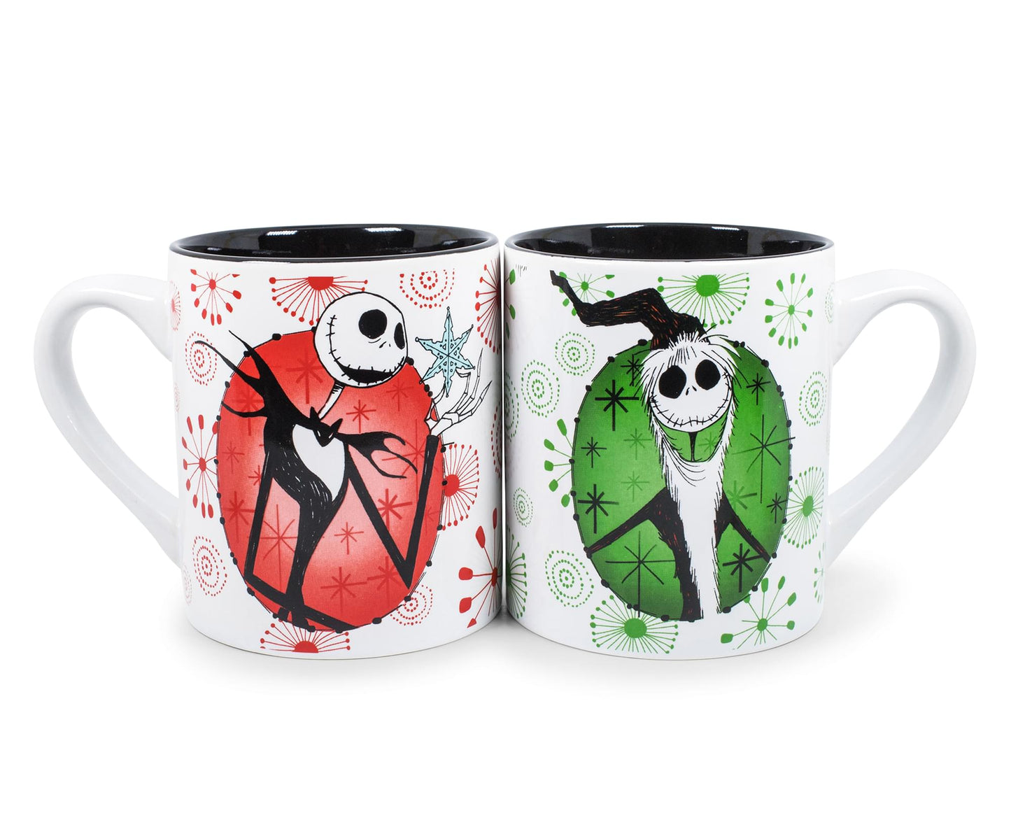 Nightmare Before Christmas Jack Holiday Mugs, Set of 2 | Each Holds 14 Ounces