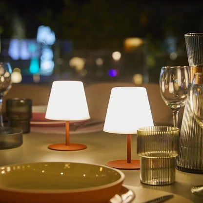 Set of 2 cordless table lamps - LUMISKY - TWINS - Terracotta - H16 cm - LED