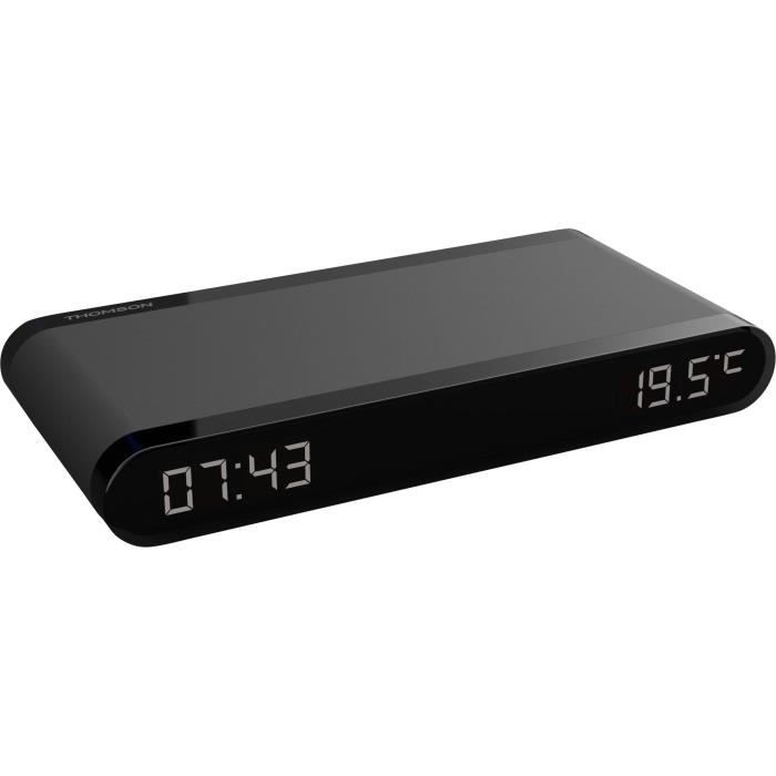 Alarm clock charging station - THOMSON - Black - 15W induction, Temperature, USB-C port, 230V power supply