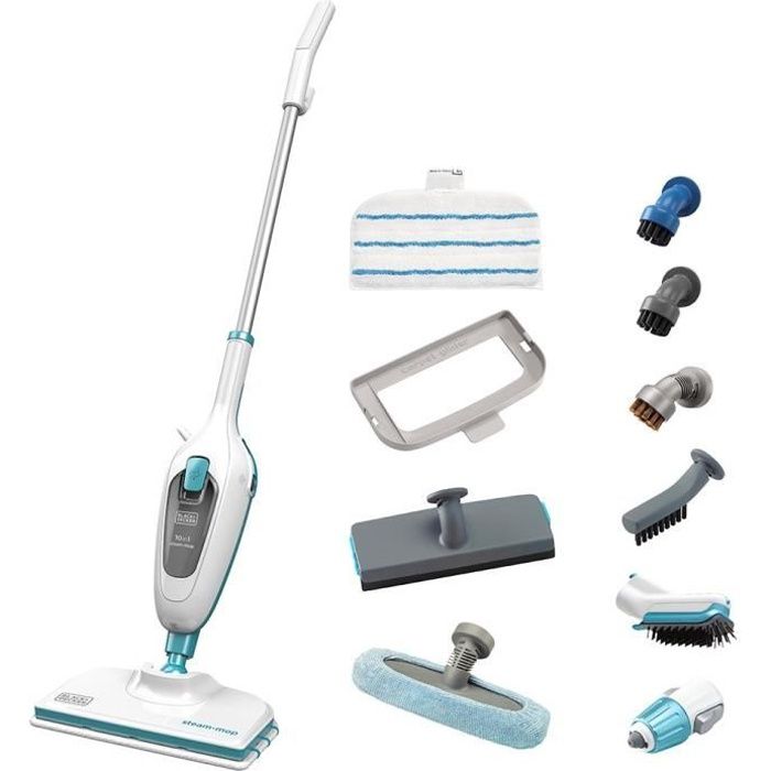 BLACK + DECKER FSMH13E10-QW - Steam Mop With Hand Cleaner - 1300W - 10 Supplied Accessories