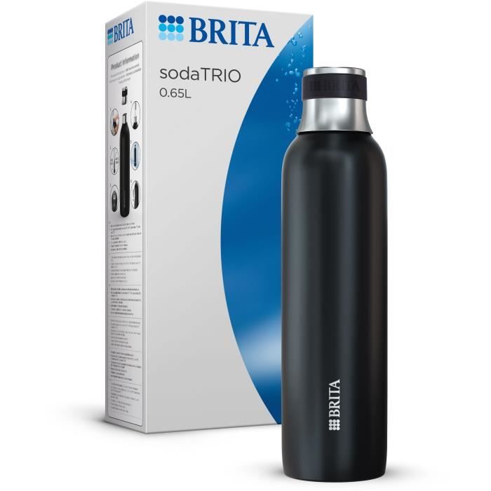 BRITA bottle for sodaTRIO - stainless steel - 0.65L - black