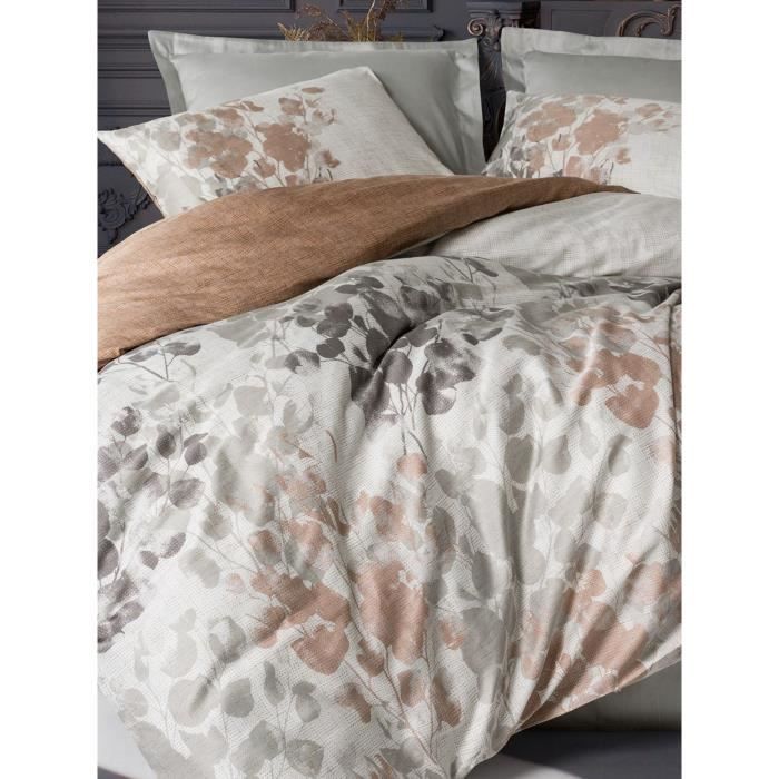 Bedding set - 1 duvet cover 220 x 240 cm + 2 pillowcases 60 x 60 cm - 100% cotton satin - Grey