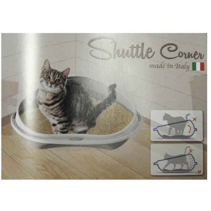 AIME Litter box with corner litter - 58 x 48 x 20,5 cm - For kittens