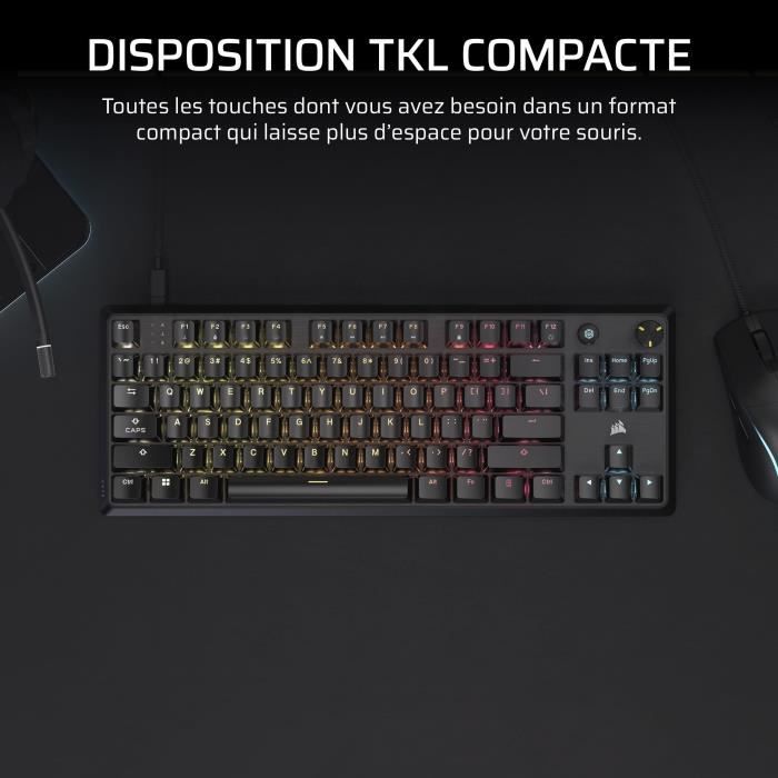 Gaming Keyboard - CORSAIR - K70 Core TKL - RGB - MLX Red v2 Switches - Wired