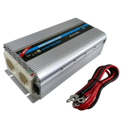 HTC Voltage Converter 24 / 220 V 1000 W with 2 Power Sockets
