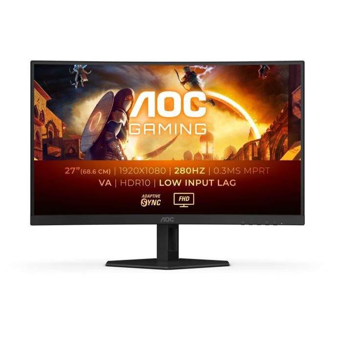 AOC Curved Gaming PC Monitor - FHD - 27 - VA Panel - 280Hz - 1ms - C27G4ZXE