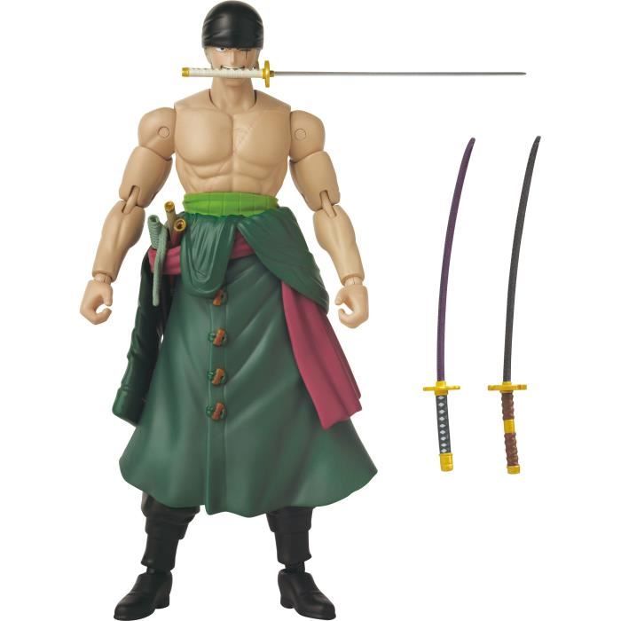 Anime Heroes Figure - BANDAI - One Piece Zoro Style 3 Swords 17 cm - 16 points of articulation