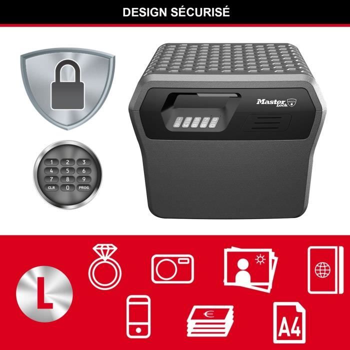 MASTER LOCK Safety Case / Safe - Fireproof and Waterproof - Electronic Combination - 18.5L