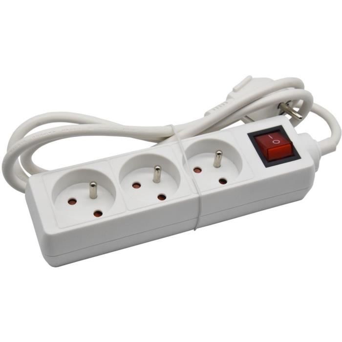 Household unit - GAO - 3 2P+T sockets - With switch, NF compliant