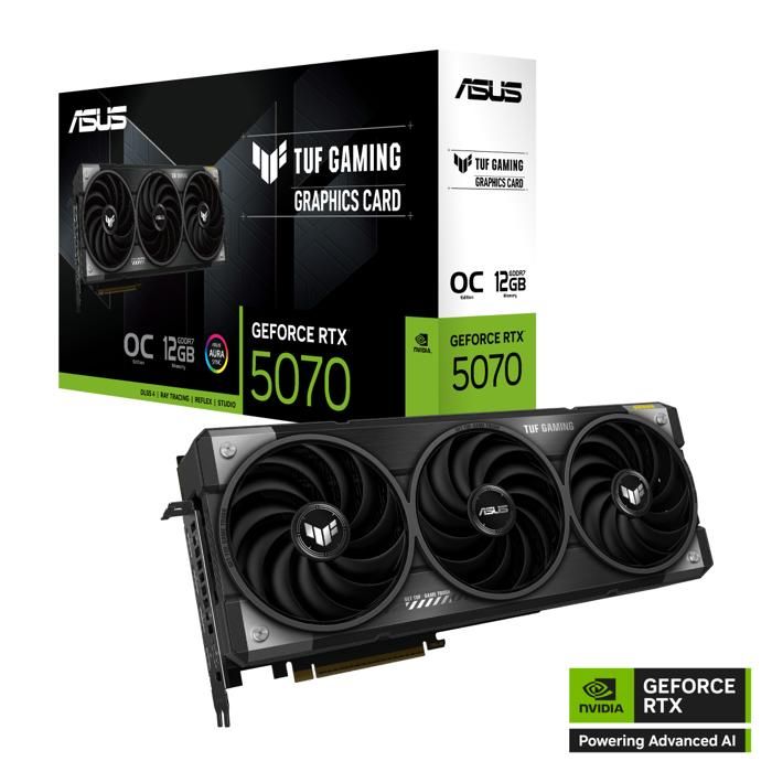 Graphics Card - Asus - TUF Gaming GeForce RTX 5070 - 12 GB GDDR7 - PCIe 5.0 - HDMI, DisplayPort