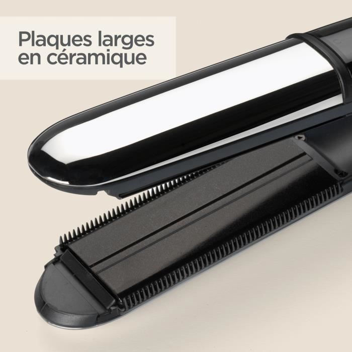BaByliss ST496E - BaByliss Steam shine steam straightener - 5 temperatures up to 230 ° C - Ionic function - 39 mm ceramic plates