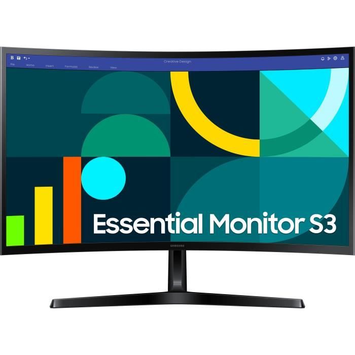 PC screen - SAMSUNG - S24D366GAU - 24 FHD 1800R - VA panel - 100Hz - 4ms - 1 HDMI - Tiltable - Black