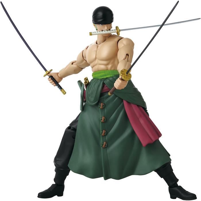 Anime Heroes Figure - BANDAI - One Piece Zoro Style 3 Swords 17 cm - 16 points of articulation