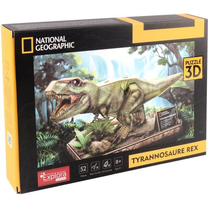 3D Puzzle - T-Rex - Construction Game - EXPLORA - Dinosaur - 52 pieces - Ages 8 and up