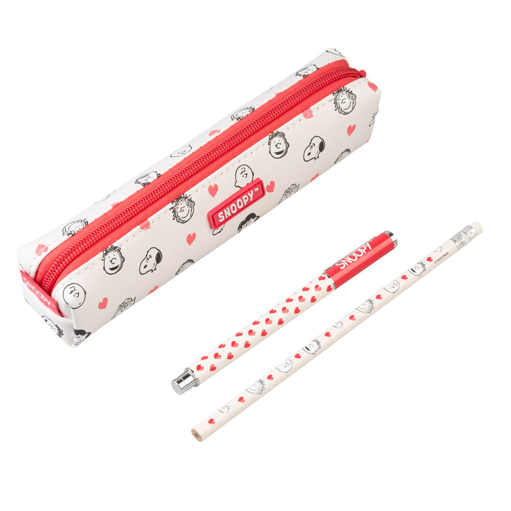 Peanuts Snoopy Pencil case + pen and pencil