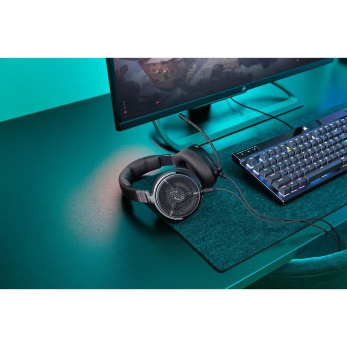 CORSAIR VIRTUOSO PRO Open Wired Gaming and Streaming Headset - Graphene - Black - Headband