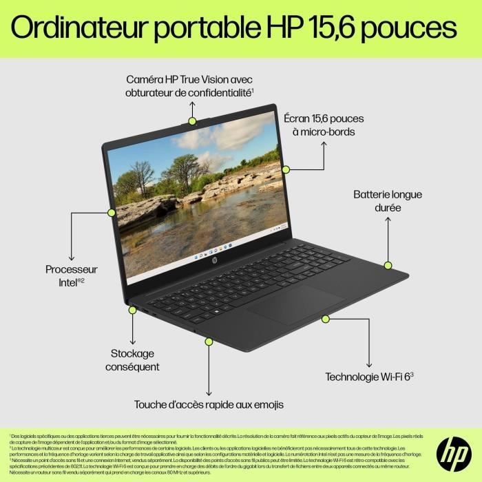 HP 15-fd0064nf Laptop PC - 15.6 FHD - Core i3-N305 - 8GB RAM - 256GB SSD Storage - Windows 11 - AZERTY