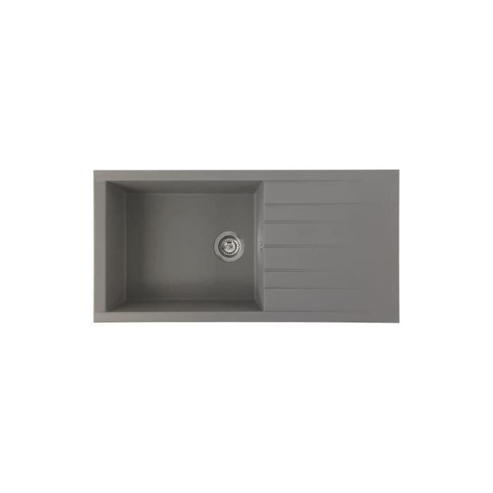 STRADOUR CUBE built-in sink in SMC CONCRETE GRAY - 16, 1 tray, dim. 100 * 50 cm, manual emptying