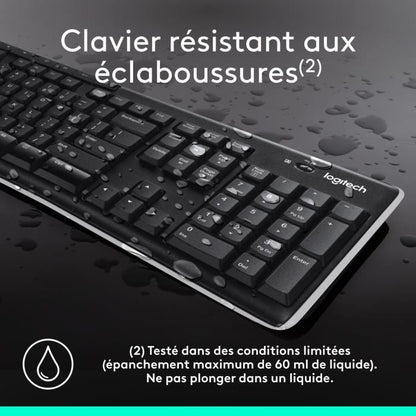 LOGITECH K270 Wireless Keyboard - Azerty - PC / Mac - Black