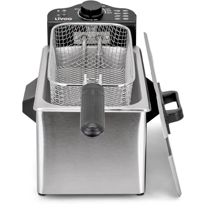 3 L Deep Fryer - LIVOO - DOC216 - 2000W - 3L - Removable stainless steel tank - Removable frying basket - Adjustable thermostat