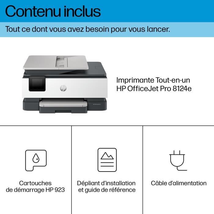 HP OfficeJet Pro 8124e - All-in-One Printer - Color Inkjet with 3 months of Instant Ink included with HP+