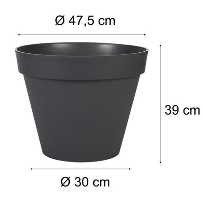 EDA Tuscan round flower pot - Ø 48 x h 40 cm - 43 L - Anthracite gray