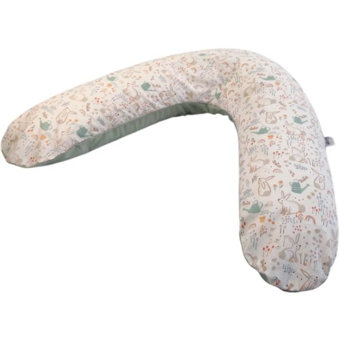 Maternity pillow - TINEO - Sage green - Rabbits