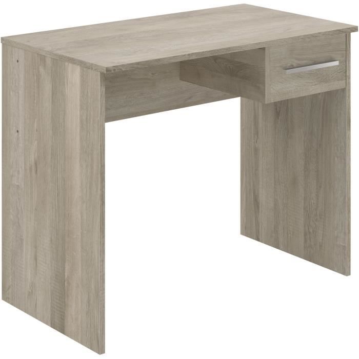 Small oak drawer desk - Oak melamine - 90 x 50 x 74 cm