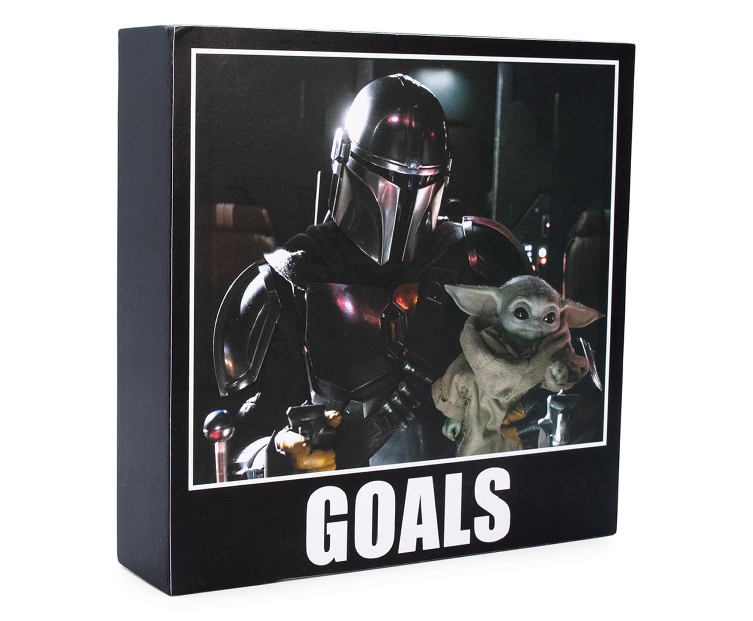 Star Wars The Mandalorian Goals 6 x 6 Inch Wood Box Sign