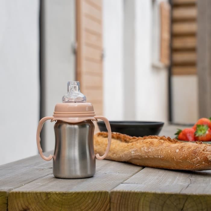 Learning cup - THERMOBABY - Stainless steel - 180 ml - Fishing - Ergonomic and leak-proof