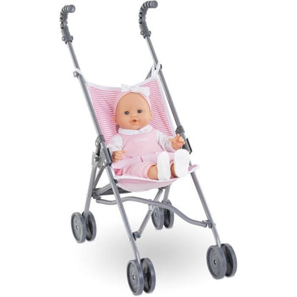 Baby doll accessory - COROLLE - Pink stroller for 30, 36 and 42cm baby dolls - From 3 years old