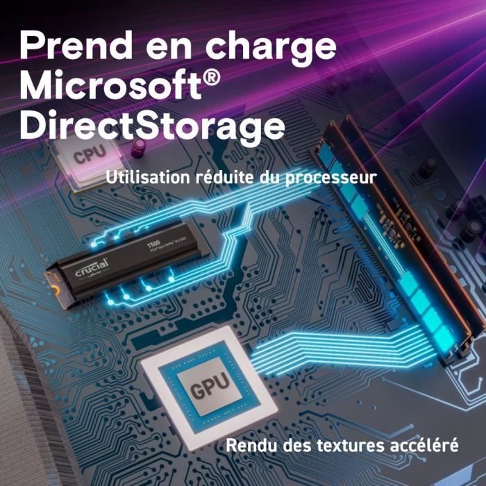 CRUCIAL - CT2000T500SSD5 - Internal SSD - 2TB - M.2 - HEATSINK