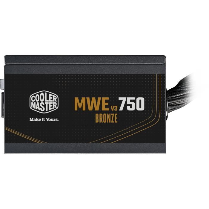 COOLER MASTER MWE Bronze 750W V2 - Power supply 750W - 230V (Certified 80 Plus Bronze 5 years warranty) Flat cables black
