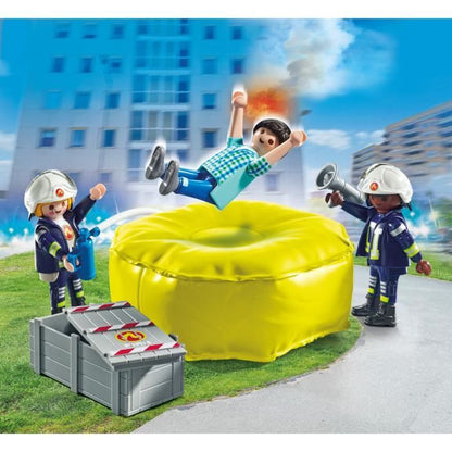 PLAYMOBIL 71465 Firefighters with rescue cushion - Action Heroes - Firefighters - Ages 4 and up