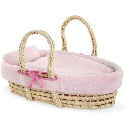 Baby doll accessories - COROLLE - Pink plush bassinet set - for 36 and 42 cm baby dolls - from 3 years old